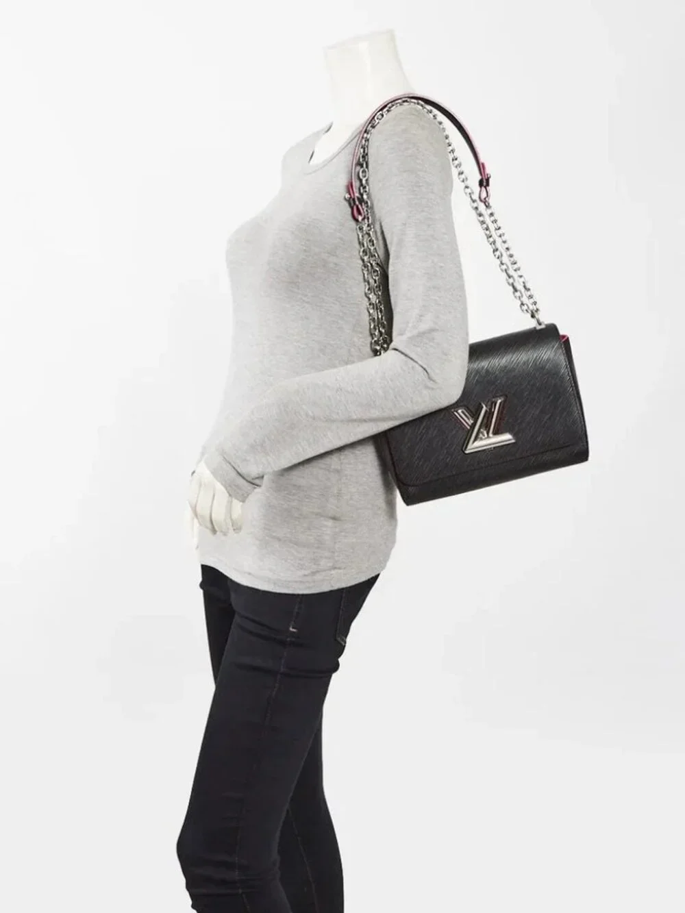 Louis Vuitton Black Epi Leather Twist MM Bag